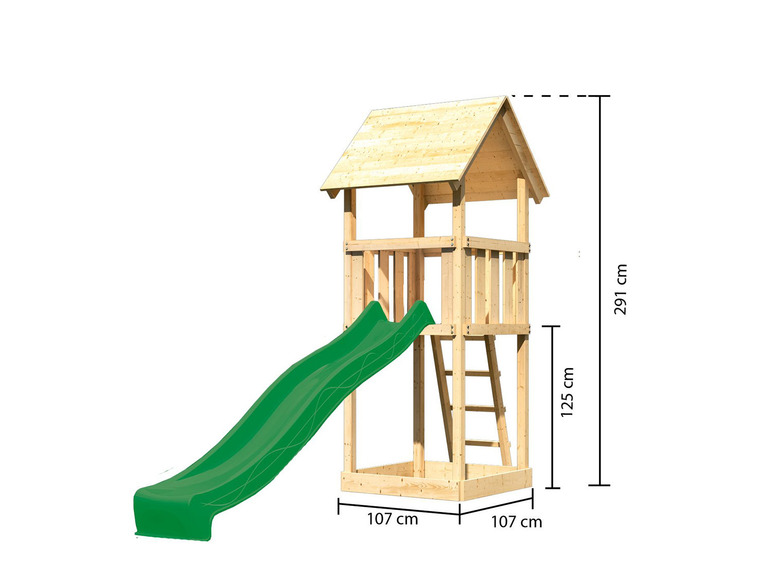 Gehe zu Vollbildansicht: Akubi Spielturm »Lotti« mit Rutsche, Massivholz - Bild 4