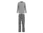Herren-Pyjama in Grau mit Langarmshirt und gestreifter Hose.