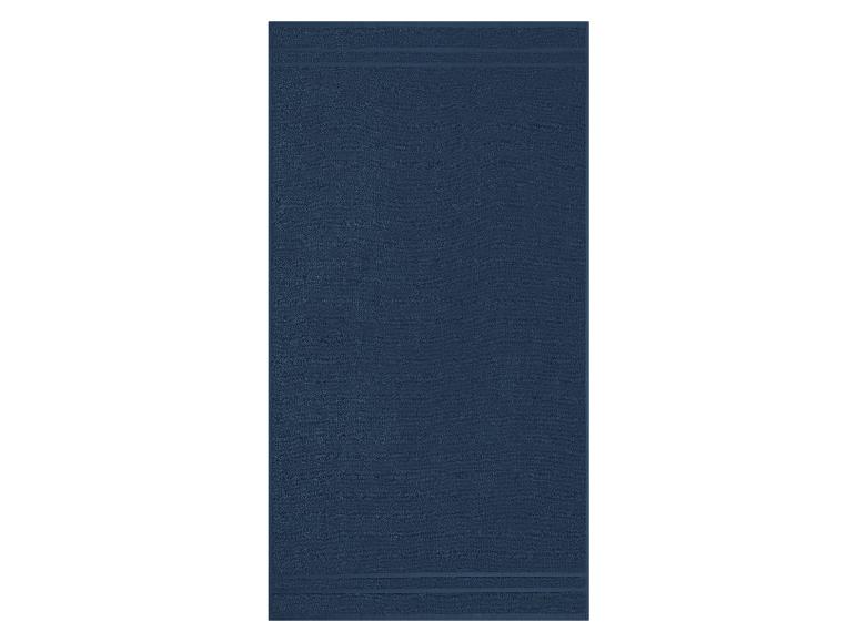 Ein dunkelblaues Handtuch mit glattem Design.