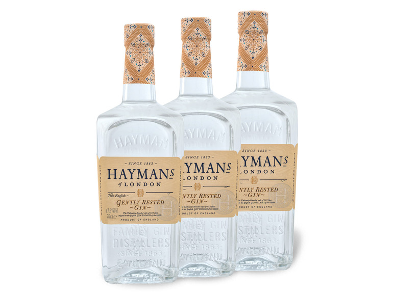 Gehe zu Vollbildansicht: 3 x 0,7-l-Flasche Spirituosenpaket Hayman's Gently Cask Rested Gin 41,3% Vol - Bild 1