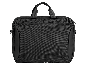 Schwarze Laptoptasche mit Tragegriff und Reißverschluss.