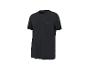 Schwarzes Kurzarm-T-Shirt mit kleinem Logo auf der Brust.