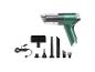 Grüner Invictus Handstaubsauger mit Zubehör und Ladekabel.