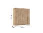 Holzkleiderschrank mit sechs Türen, Maße 210 x 226 x 54 cm.