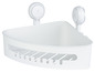 Weißer Eckduschkorb mit Saugnäpfen