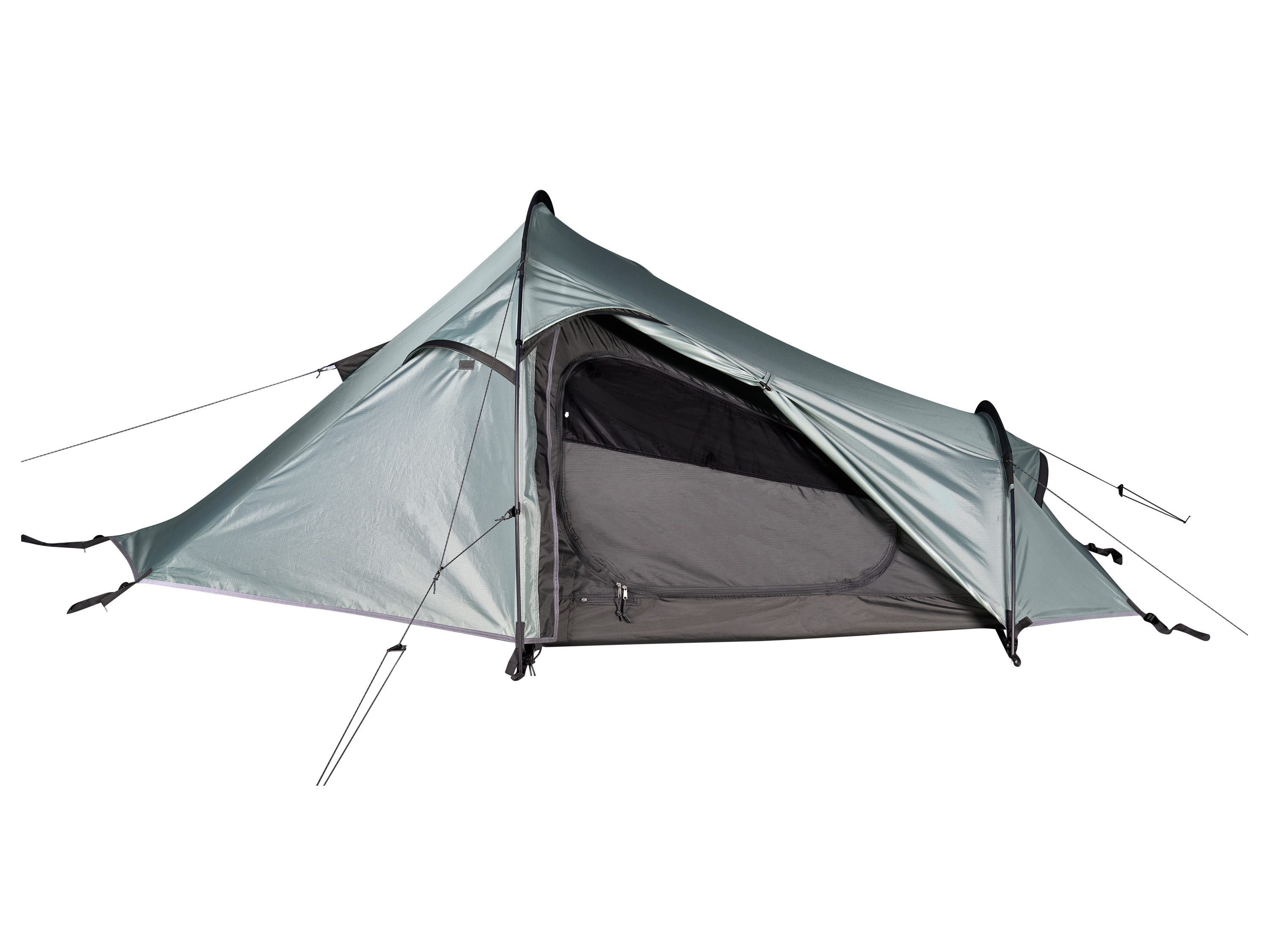 TAMBU Tunnelzelt, 2 Personen (Natuna 2.0)““ | sodass Du zuverlässig vor Nässe geschützt bist. Das Innenzelt hat die Maße 225 cm x 120 cm x 90 cm in der höchsten Stelle und eignet sich optimal für zwei Personen. Es ist jedoch auch ideal für eine Person, die viel Ausrüstung dabei hat. Zahlreiche Lüftungsöffnungen sorgen für ein angenehmes Raumklima, während zwei Seiteneingänge einen bequemen Zugang ermöglichen. Zusätzliche Innentaschen und reflektierende Elemente am Eingang und an den Kanten erhöhen die Funktionalität. Das Natuna 2.0 Trekkingzelt kombiniert Leichtigkeit und durchdachte Features für ein unvergessliches Outdoor-Erlebnis! Benoy Das Trekkingzelt Benoy von Tambu ist die perfekte Wahl für alle, die Wert auf Nachhaltigkeit, Funktionalität und Langlebigkeit legen. Mit einem Gewicht von nur 2,8 kg und einem kompakten Packmaß ist es ideal für Trekking- und Wandertouren. Das Zelt bietet Platz für zwei Personen und verfügt über einen praktischen Front-Eingang mit reflektierenden Details, die auch bei Dunkelheit gut sichtbar sind. Das Außenmaterial besteht aus hochwertigem, recyceltem Rip-Stop-Polyester, das besonders reißfest und nachhaltig ist. Dank der hochwertigen Silikonbeschichtung ist das Zelt extrem langlebig, wasserabweisend und wetterfest. Das leichte, aber stabile Aluminiumgestänge mit dem Y-frame sorgt für zuverlässige Standfestigkeit – selbst unter anspruchsvollen Bedingungen. In modernem Aqua-Grau gestaltet, fügt sich das Zelt harmonisch in die Natur ein. Mit Maßen von 210 x 130 x 100 cm L x B x H bietet es optimalen Komfort für unterwegs. Das Benoy Trekkingzelt kombiniert durchdachtes Design mit hochwertigen Materialien – ideal für dein nächstes Outdoor-Abenteuer! Produktmerkmale tabletd Personenanzahl: 2 Maße: natuna 2.0: 265 x 175 x 95 cm