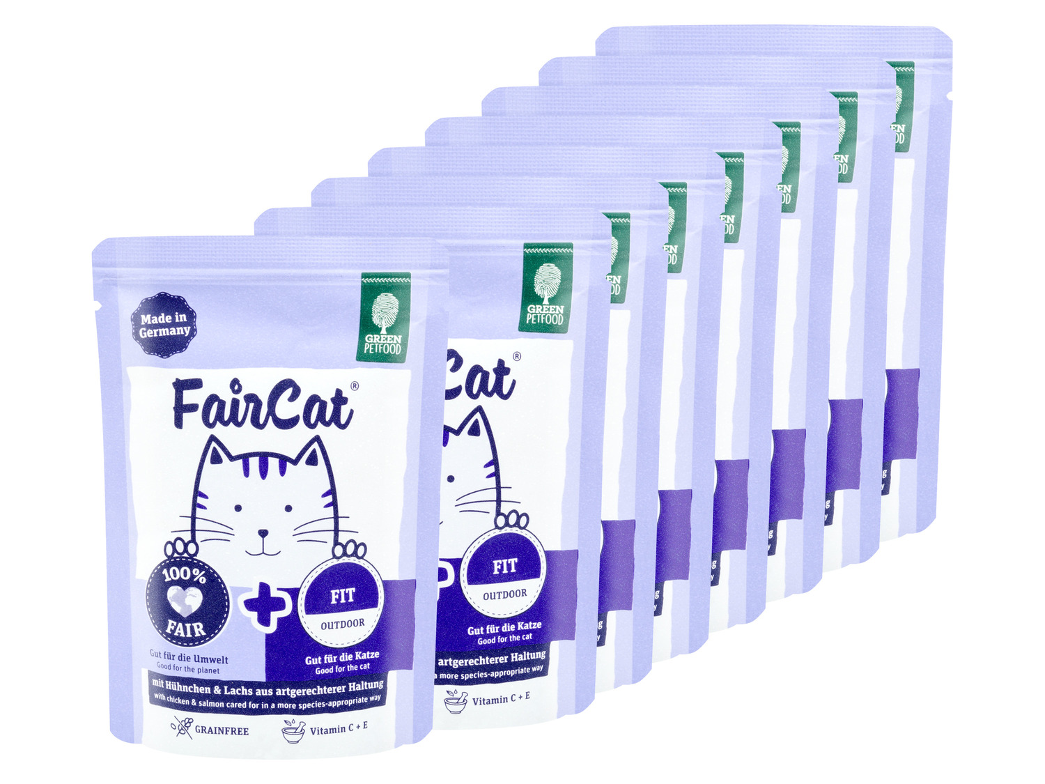 Green Petfood FairCat Katzennassnahrung Fit 8 x 85 g