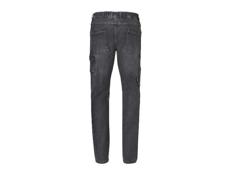 Herren-Cargohose in Schwarz mit elastischem Bund, Gesäß- und Seitentaschen.