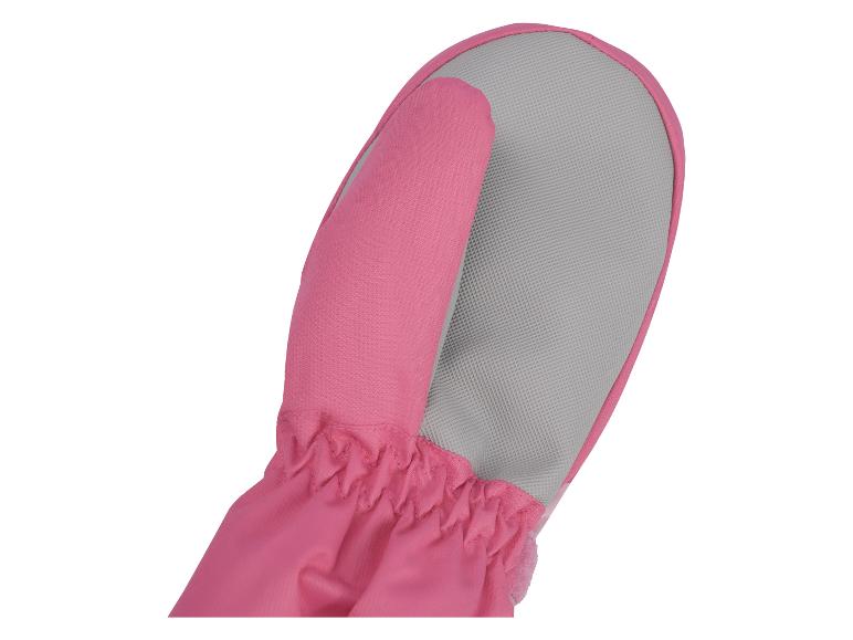 Rosa Kinderfausthandschuh mit grauer Handfläche
