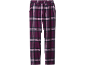 Lila und schwarze karierte Pyjamahose mit elastischem Bund.
