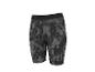 Herren-Sportshorts mit grau-schwarzem Camouflage-Muster und elastischem Bund.