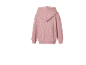 Rosa gerippter Kinder-Hoodie, Rückansicht
