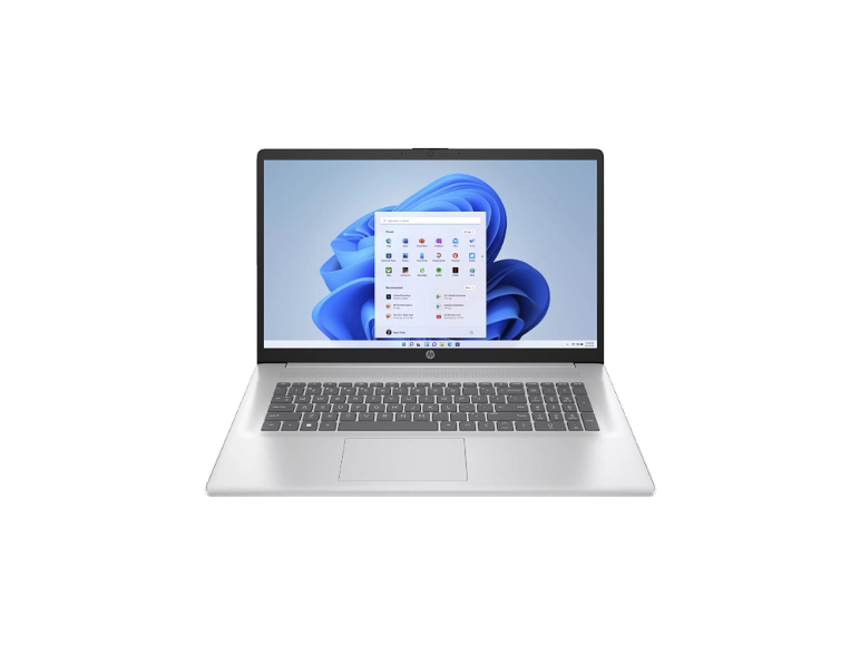 Geöffneter HP 17-cn32 Intel N200 Laptop in der Frontalansicht