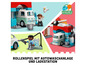 LEGO Spielset mit Autowaschanlage und Ladestation.