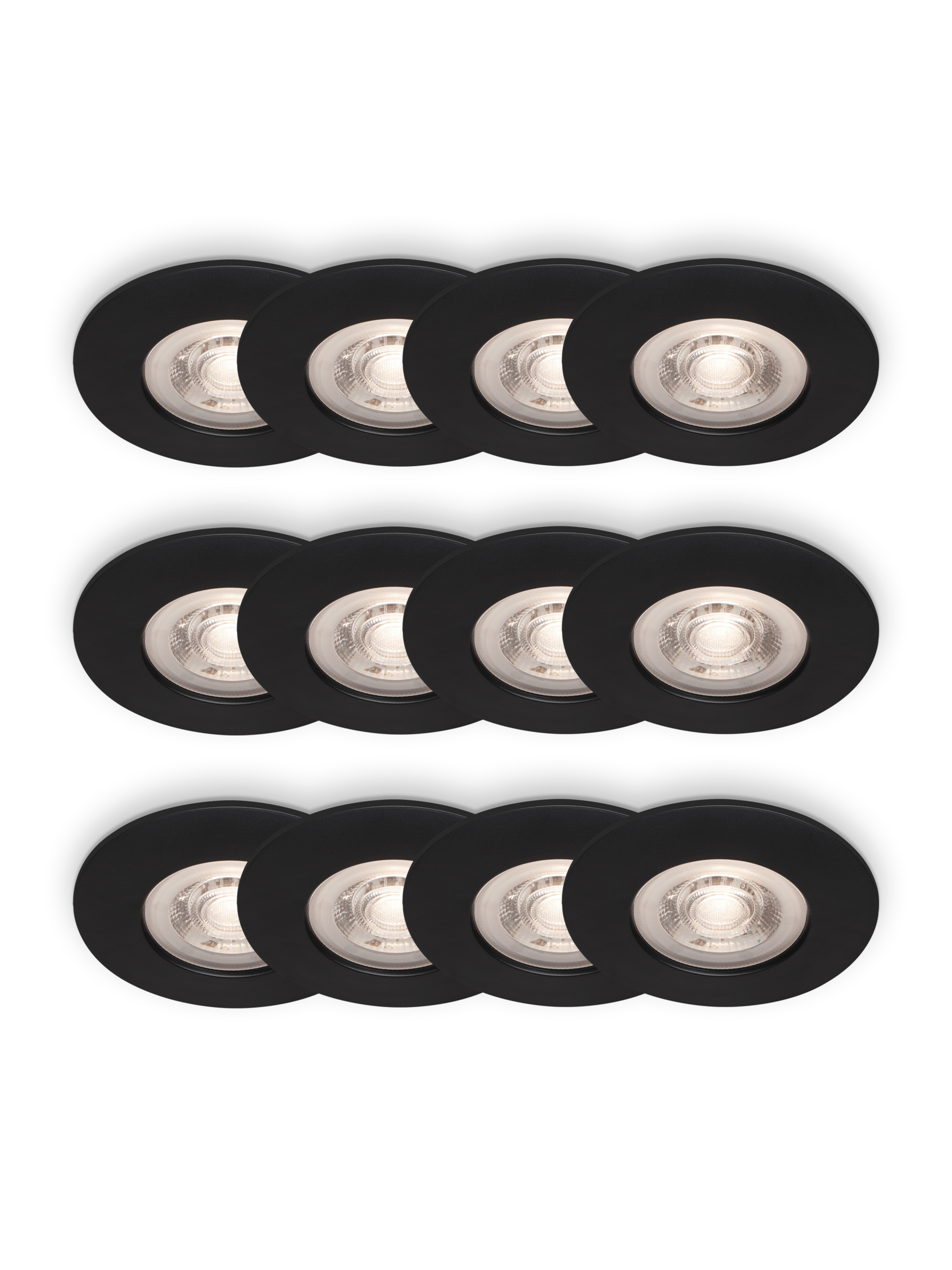 BRILONER LED Einbauleuchten in verschiedenen Farben und Ausführungen erhältlich (12er-Set, Schwarz)