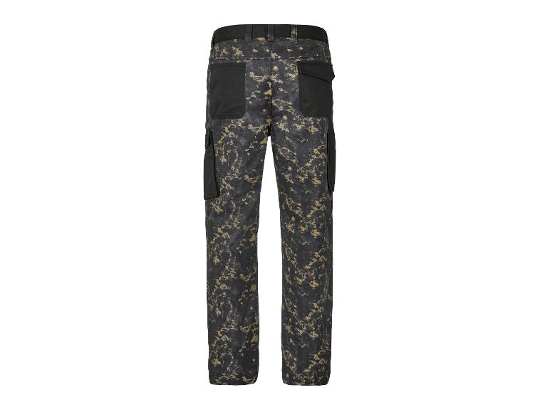 Schwarze und beige Camouflage-Cargohose