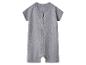 Grauer Baby-Kurzarm-Body mit Druckknöpfen.