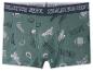 Grüne Herren-Boxershorts mit Sportmuster und „ATHLETICS DEPT.“-Schriftzug am Bund.