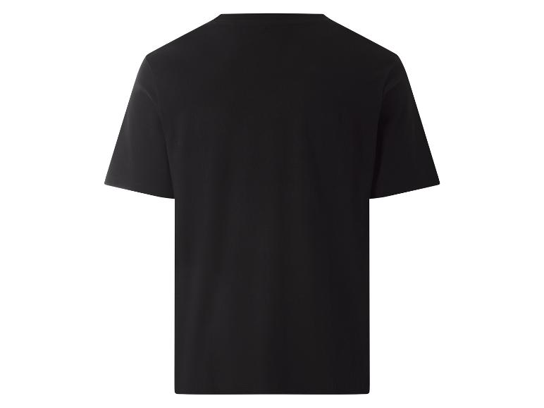 Schwarzes Kurzarm-T-Shirt, Rückansicht.