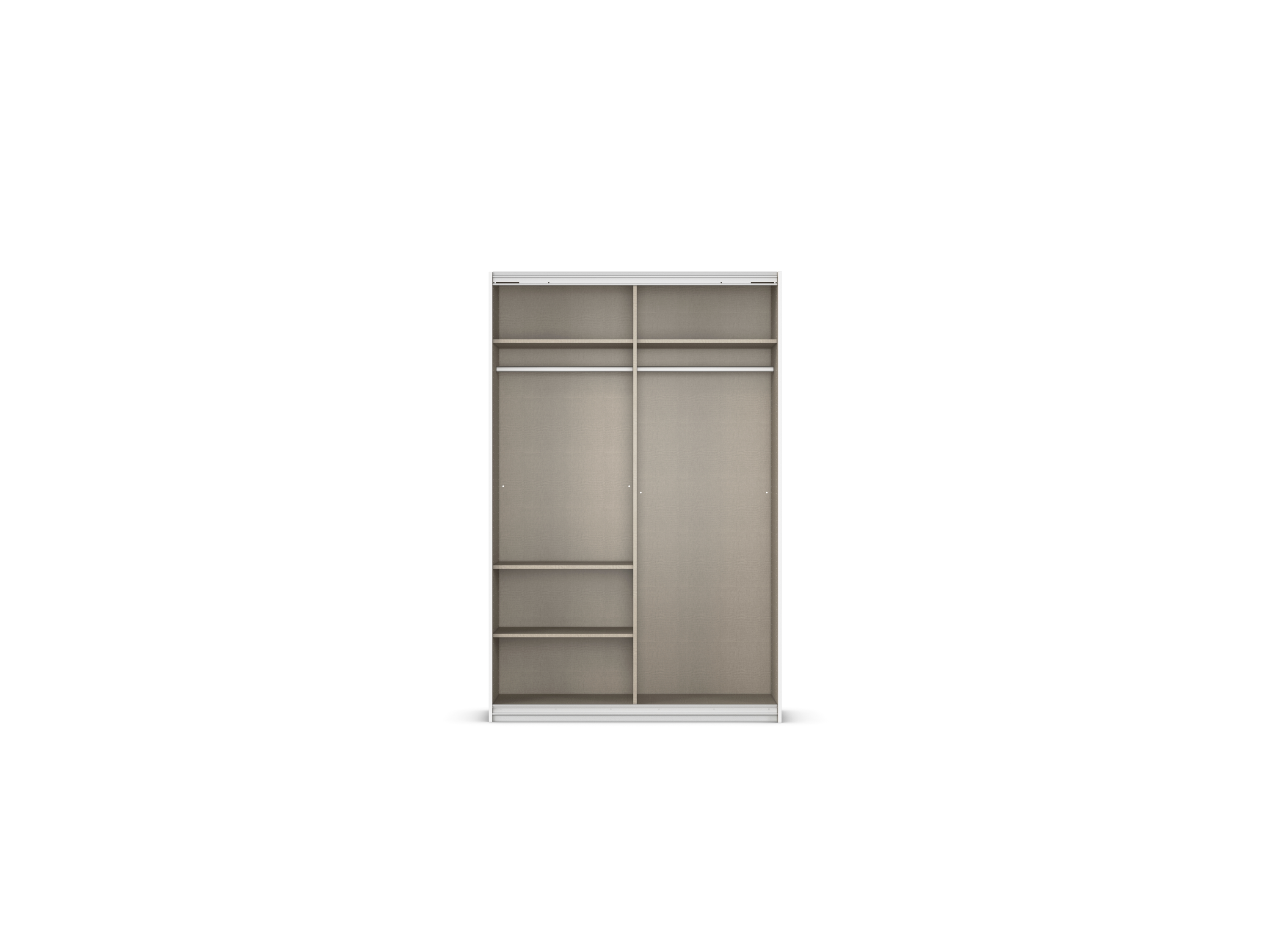 RAUCH ORANGE Quadra Schwebetürenschrank mit Spiegelelementen (Classic-Zubehör, Korpus: Weiß, 136 x 210 cm) – Bild 4 von 4