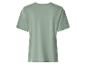 Rückenansicht eines schlichten hellgrünen Kurzarm-T-Shirts.