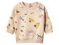 Beiges Baby-Sweatshirt mit Safari-Tier- und Palmenmuster.