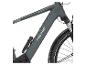 Nahaufnahme eines dunkelgrauen E-Bike-Rahmens mit den Schriftzügen „TERRA 6.8i“ und „FISCHER“.