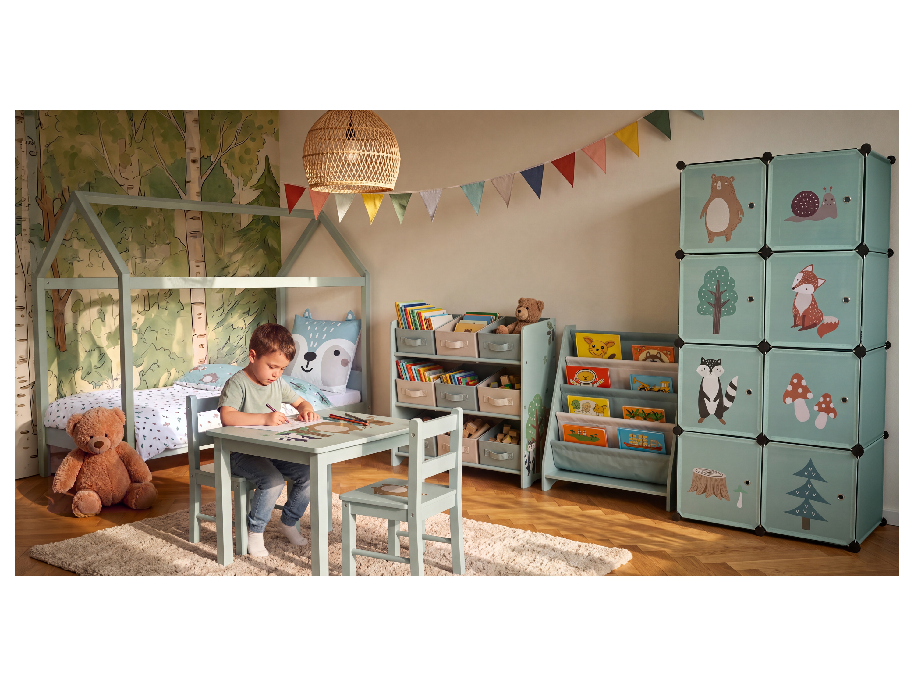 LUPILU® Jersey-Spannbettlaken, 90-100 x 200 cm (Grau) – Bild 4 von 4