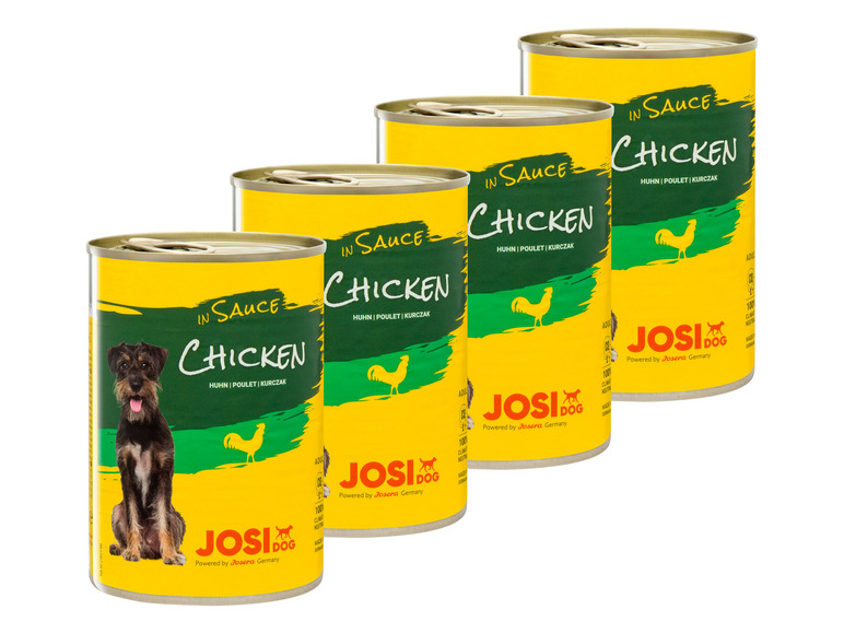 Gehe zu Vollbildansicht: JosiDog Hundenassnahrung Chicken in Sauce, 4 x 415 g - Bild 1