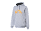 Grauer Crivit Hoodie mit orangefarbenem Aufdruck