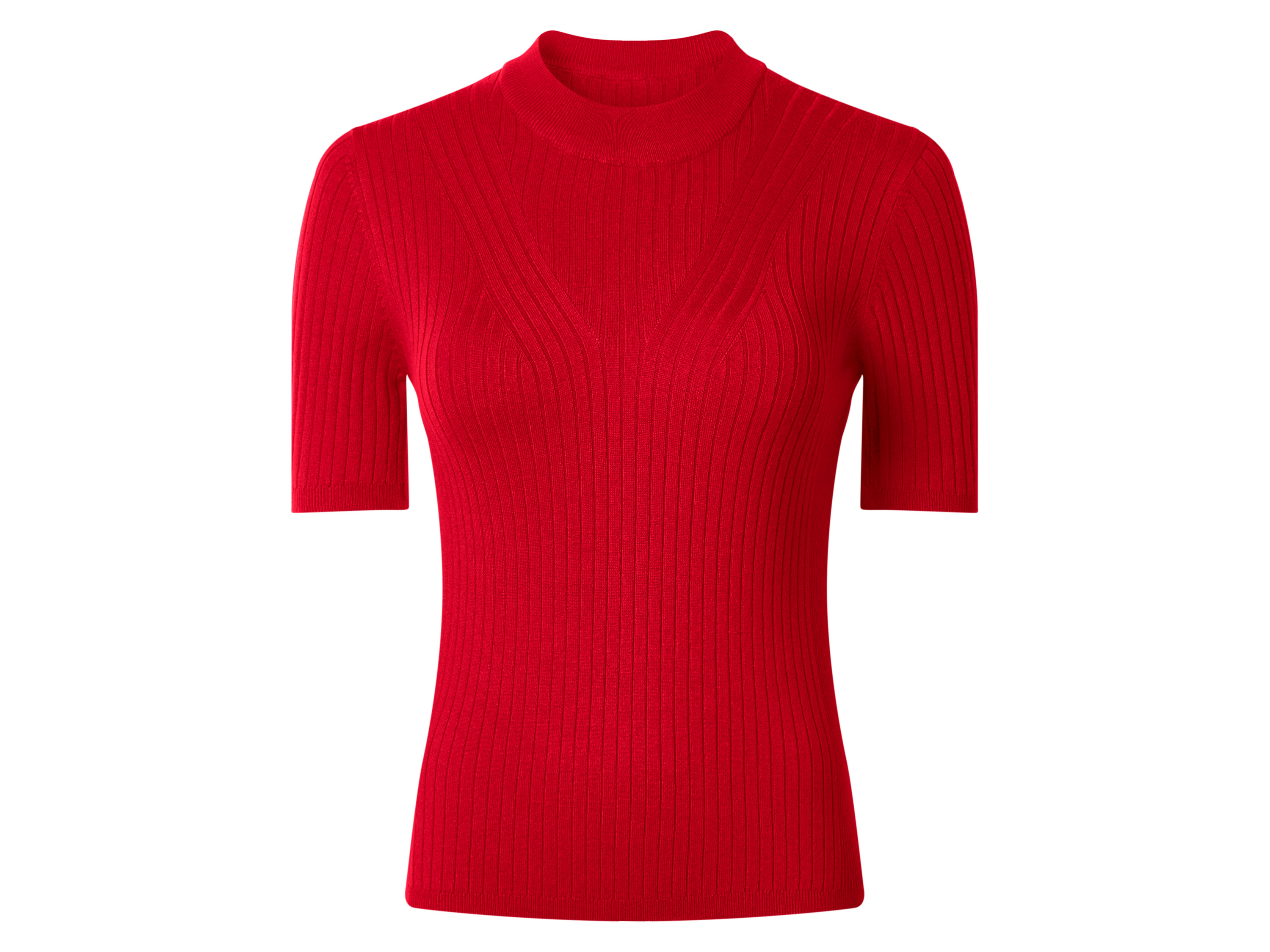 ESMARA® Damen Pullover Feinstrick halbarm (Rot, XS(32/34))