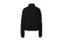 Schwarzes sportliches Sweatshirt mit Stehkragen, Rückansicht.