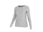 Hellgraues Langarm-T-Shirt für Damen
