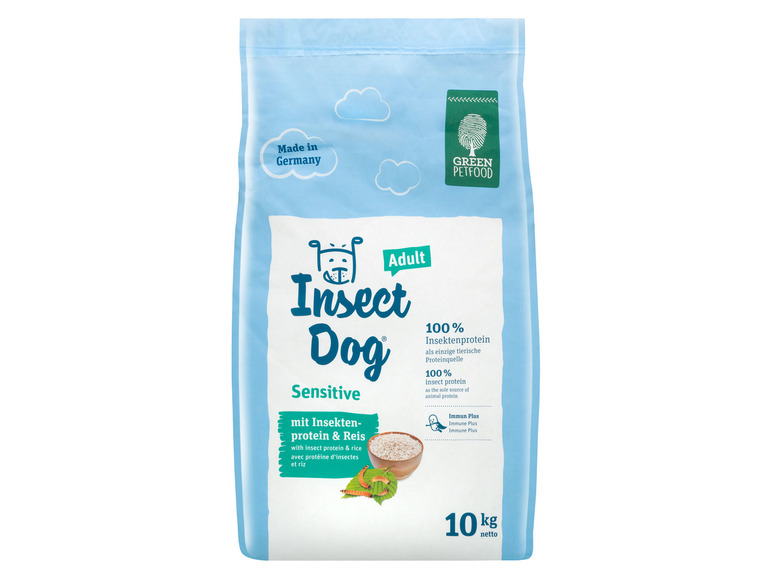 Gehe zu Vollbildansicht: Green Petfood InsectDog Adult Hundetrockennahrung Sensitve, 10 kg - Bild 1