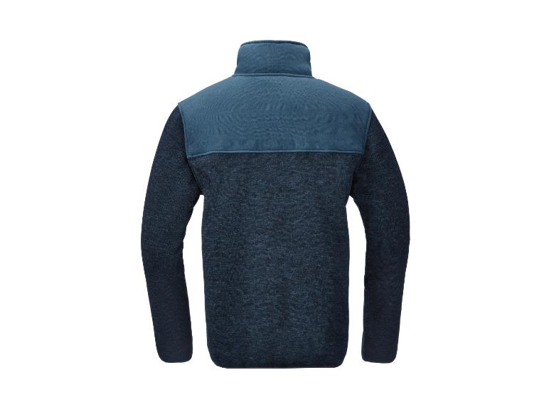 Rückenansicht einer blauen und dunkelblauen Herren-Fleecejacke