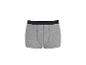 Graue Herren-Boxershorts mit schwarzem Gummibund.