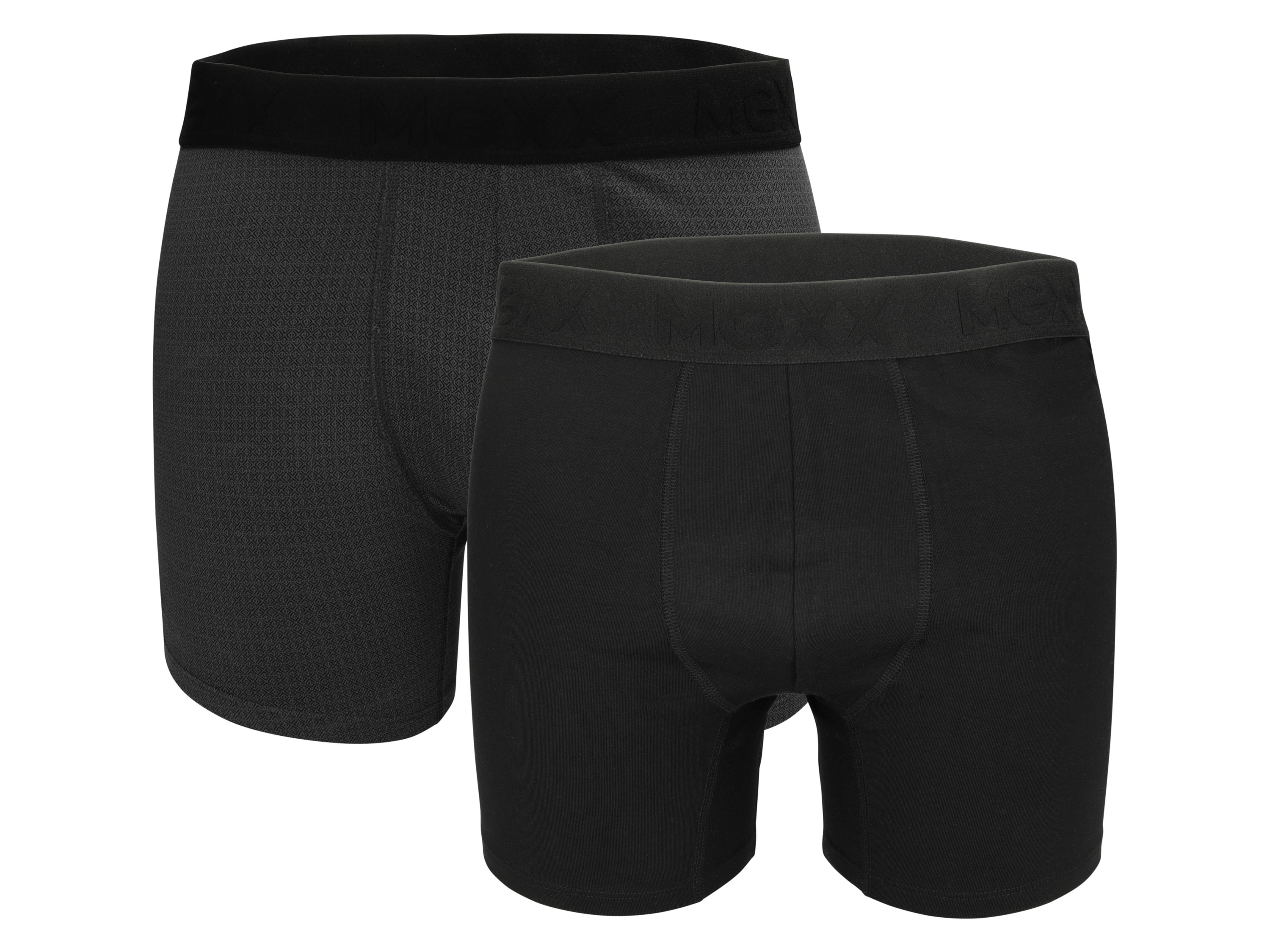 MEXX Herren Boxer, 2er-Pack (Schwarz/Grau, L)
