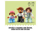 LEGO DUPLO Figuren: eine Ärztin, ein Vater und ein Kind.