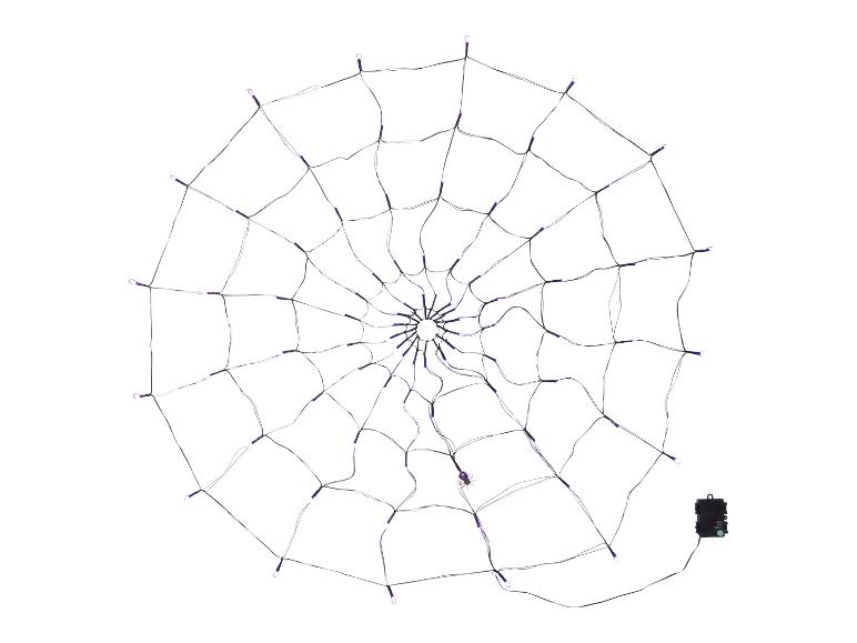 Halloween Spinnennetz-Lichtdekoration mit lila LED-Lichtern
