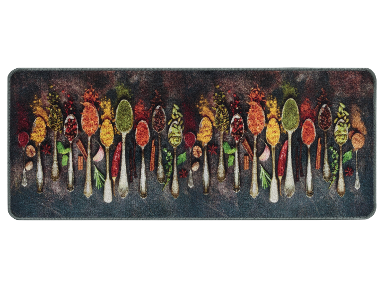 Küchenmatte mit Gewürzlöffel-Druck.