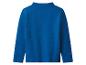 Blaues Langarmshirt mit Stehkragen für Kinder, aus Baumwolle.