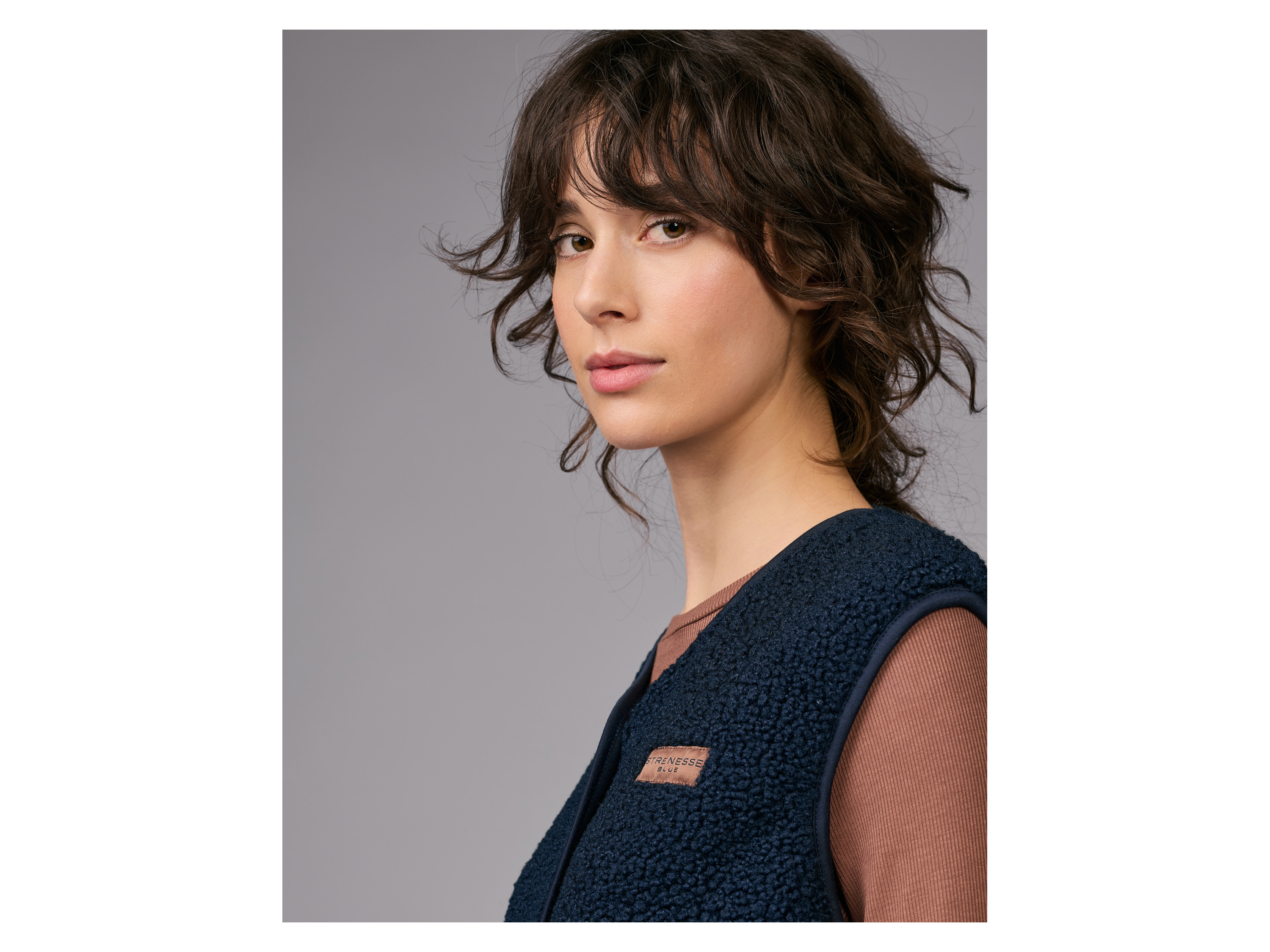 STRENESSE BLUE Damen Sherpafleece Weste (Navy, L) – Bild 3 von 3