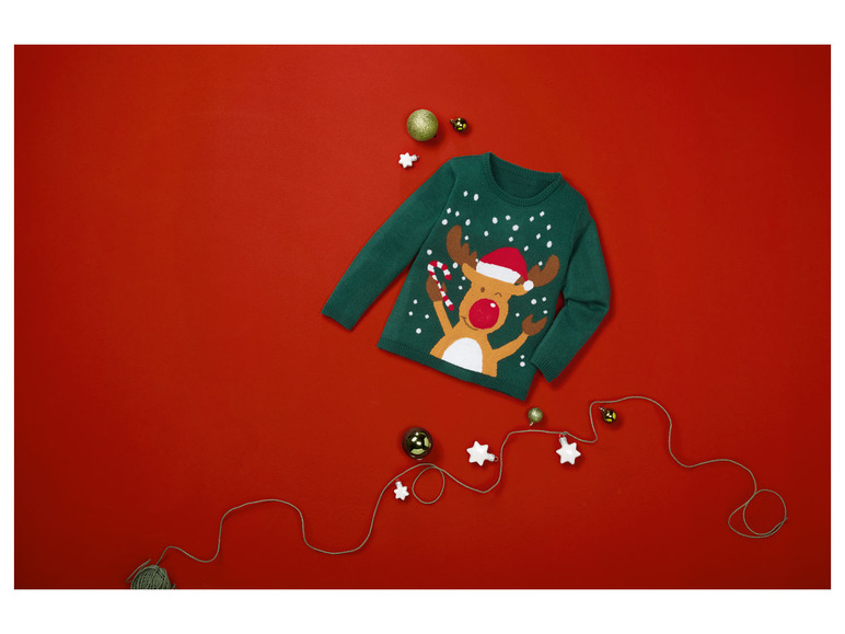 Gehe zu Vollbildansicht: lupilu Kleinkinder Jungen Pullover mit coolem Weihnachtsmotiv - Bild 3