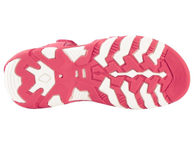 Rosa-weiße Kinderschuhe, Sohle.