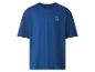 Blaues Kurzarm-T-Shirt mit irisierendem Lidl-Logo auf der Brust.