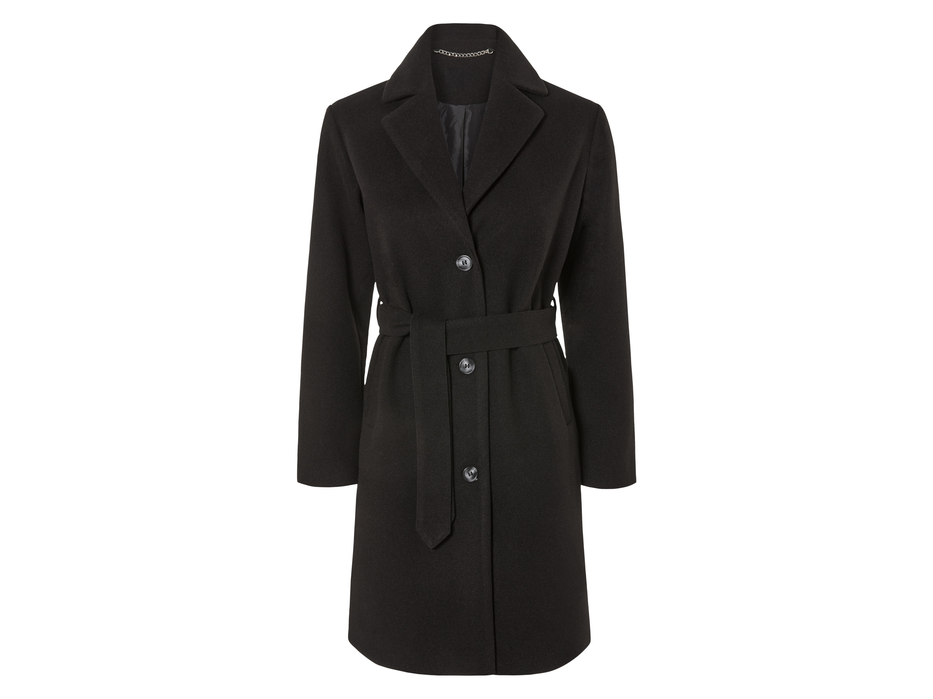 esmara® Damen Mantel (Schwarz, 36)““ | seitliche Eingrifftaschen Schnitt: leger geschnitten Kragenform: Reverskragen Material: Obermaterial: Polyester recycelt