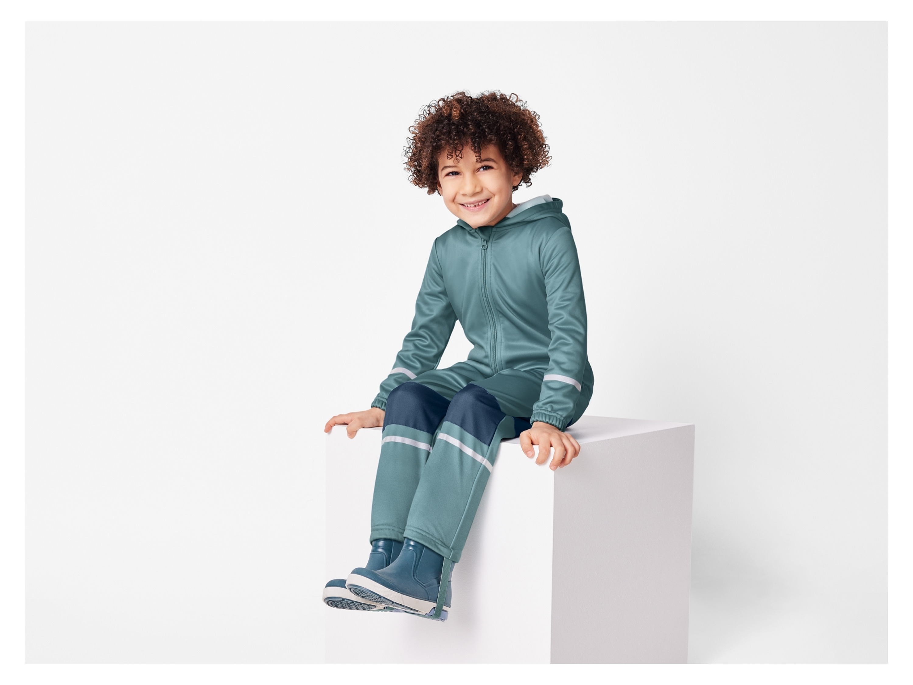 LUPILU® Baby Kleinkinder Matsch- und Buddel-Overall Softshell, gefüttert (Türkis, 86/92) – Bild 2 von 4