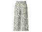 Damen-Hose mit weitem Bein und grün-weißem Blumenmuster