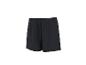 Schwarze Sportshorts mit Kordelzug in der Taille.