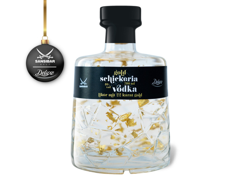 Gehe zu Vollbildansicht: Sansibar Deluxe Schickeria Vodkalikör mit Goldstückchen 40% Vol - Bild 1